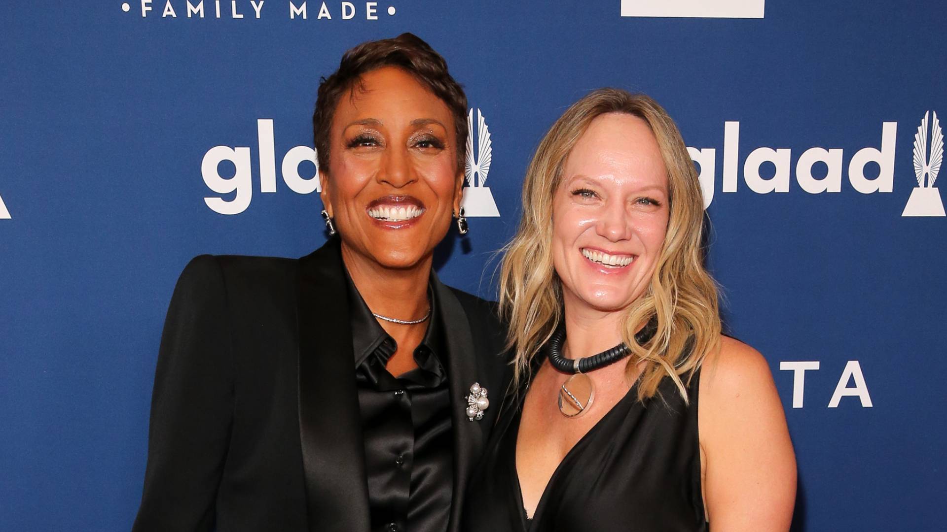 Robin Roberts and Amber Laign attend the 29th Annual GLAAD Media Awards at Mercury Ballroom at the New York Hilton on May 5, 2018 in New York City. 