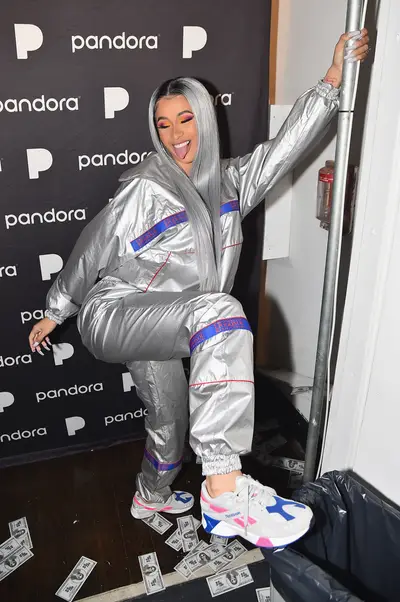 Cardi B - Icy, Icy, haters wanna fight Cardi! Cardi B pulled up to Pandora looking ready for winter in this cold grey unit. Okurrrt! (Photo: Theo Wargo/Getty Images for Pandora)&nbsp;