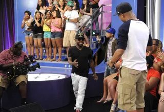 Whats Good - Jermaine Dupri and Pharrell hit the stage at 106 &amp; Park, June 22, 2012. (Photo: John Ricard / BET)