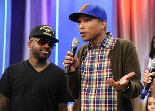 Who Me? - Jermaine Dupri and Pharrell at 106 &amp; Park, June 22, 2012. (Photo: John Ricard / BET)