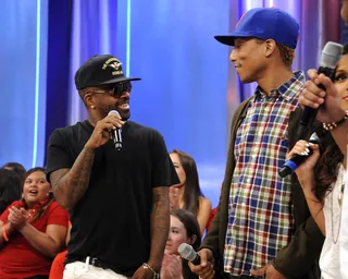 Oh Wow - Jermaine Dupri and Pharrell at 106 &amp; Park, June 22, 2012. (Photo: John Ricard / BET)