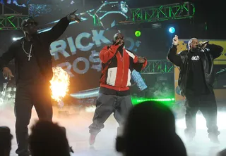 ATLANTA, GA - OCTOBER 2: (L-R) Dj Khaled,Rick Ross and Sean Diddy Combs appears on the 2010 BET Hip Hop Awards at the Boisfeuillet Jones Atlanta Civic Center, October 2, 2010 in Atlanta, Georgia. The show airs on Tuesday, October 12th at 8:00 p.m on BET. (Photo: Brad Barket/PictureGroup)