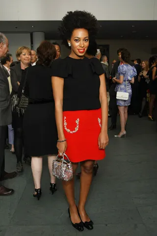 Hey, Little Lady - Solange Knowles rocks a delicate look at the MoMA PS1 Gala Benefit 2012 at MoMA in New York City. (Photo: Neilson Barnard/Getty Images)