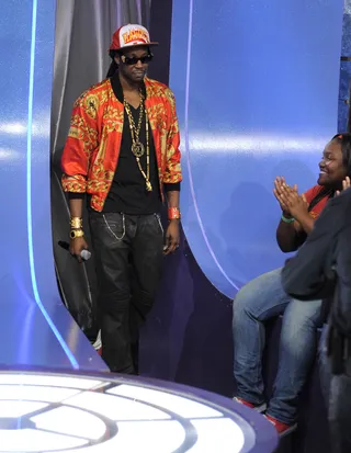 The Best - 2 Chainz enters the set at 106 &amp; Park, June 18, 2012. (Photo: John Ricard / BET).