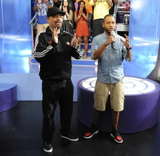 The Art - Terrence J and Ice-T at 106 &amp; Park, June 15, 2012 (Photo: Dane Delaney / BET)