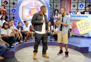 Boss - Nas and Terrance J at 106 &amp; Park, June 15, 2012 (Photo: Dane Delaney / BET)