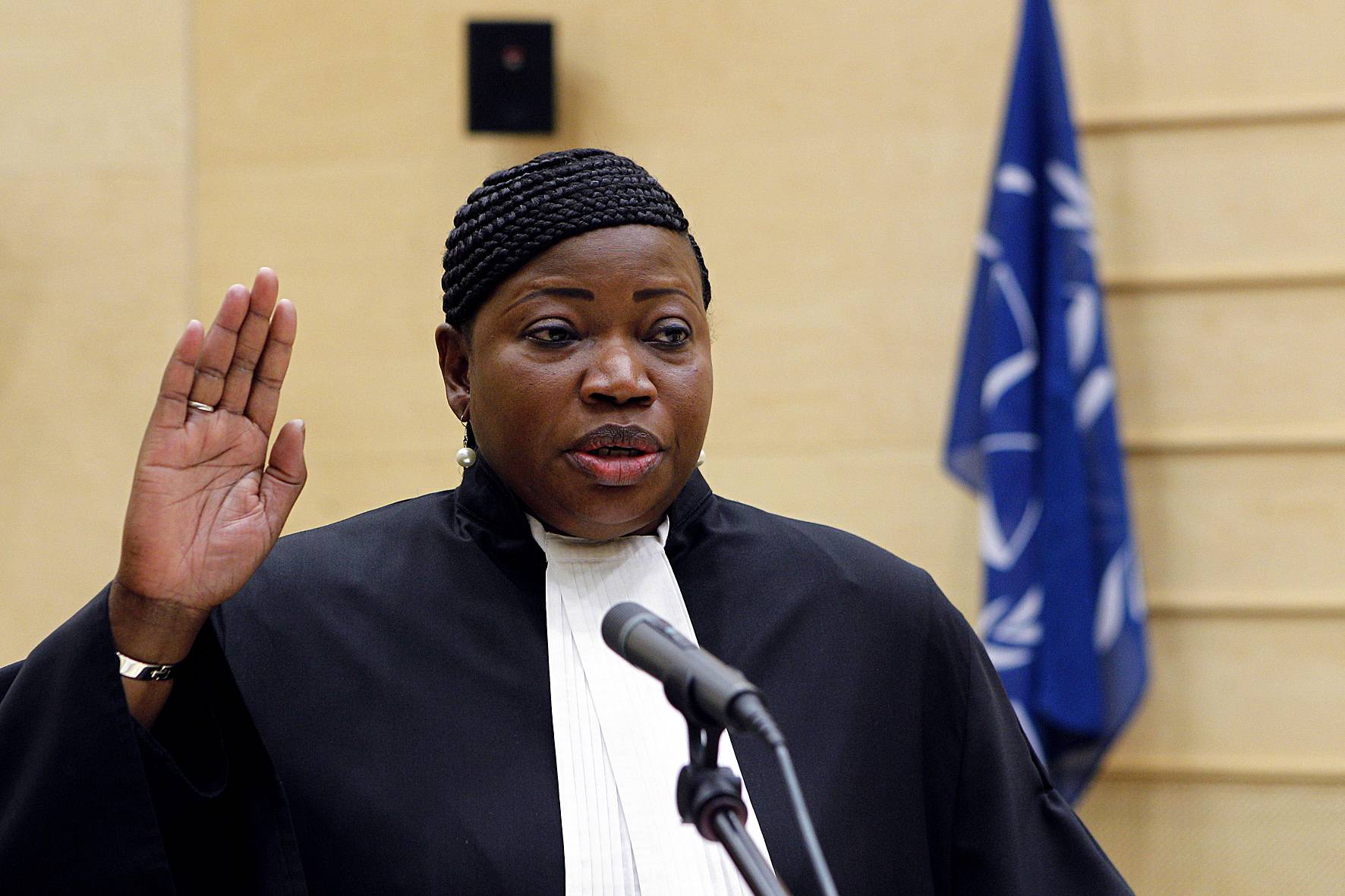 Gambia's Fatou Bensouda Takes Helm as ICC Prosecutor - Fatou Bensouda, a former justice minister from the West African nation of Gambia, was sworn in Friday as chief prosecutor of the International Criminal Court (ICC) in The Hague.&nbsp; &nbsp; &nbsp;(Photo: REUTERS/Bas Czerwinski/Pool)