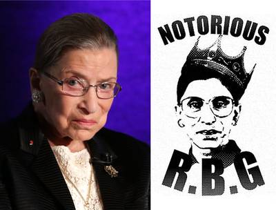 Hip Hop Justice - The Internet fans of Supreme Court Justice Ruth Bader Ginsburg have given her a nickname and website inspired by the late, great Biggie Smalls: The Notorious R.G.B. And she likes it! &quot;I will admit I had to be told by my law clerks, what’s this Notorious, and they explained that to me, but the Web site is something I enjoy, all of my family do,&quot; Bader said in an interview with Katie Couric. (Photos from left: Alex Wong/Getty Images, via http://notoriousrbg.tumblr.com/)