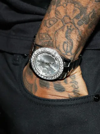 Tattoos and Bling - Host Bow Wow gives us a little watch and tattoo action.(Photo:&nbsp; Cindy Ord/BET/Getty Images for BET)