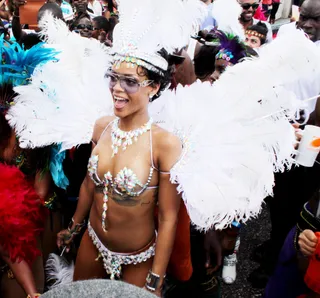 Carnival Queen - Rihanna is happy to be home celebrating Kadooment Carnival in Barbados. (Photo:&nbsp;Splash News)