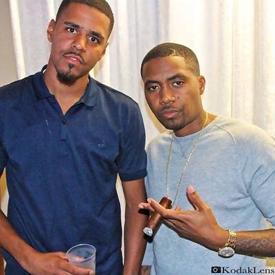 Lenny S. @Kodaklens - Is Nas passing the torch to J. Cole? The &quot;Power Trip&quot; MC and rap legend kick it over drinks and cigars.&nbsp;(Photo: Instagram via KodakLens)