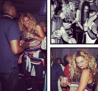 Beyoncé&nbsp;@beyonce - Getting ready to wrap up her Mrs. Carter Show tour, even the Queen B deserves a little down time. Drinks, friends and her man Jay Z is all Beyonce needs to unwind.(Photo: Instagram via Beyonce)