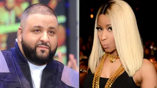 DJ Khaled and Nicki Minaj - DJ Khaled apparently has been holding a candle for his pal and collaborator Nicki Minaj for some time, but rather than confess his feelings in private, Khaled decided to propose to her on live television last year. Nicki's response? Total silence. How's that for awkward!(Photos from left: John Ricard / BET, Kevin Mazur/Getty Images for BET)
