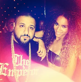 Ciara @ciara - CiCi looks stunning with her new 'do posted up at a party in NYC alongside DJ Khlaed.(Photo: Instagram via Ciara)