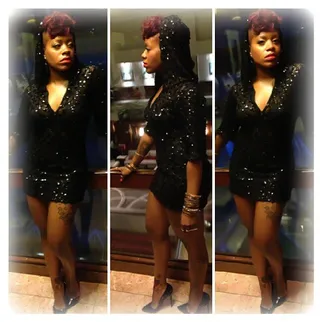 Fantasia @tasiasword - Fantasia joins the long list of stars who are showing their support for Trayvon Martin in the wake of the Zimmerman trial. The singer's black sequin dress featured a hood. #JusticeForTrayvon.(Photo: Instagram via Fantasia)