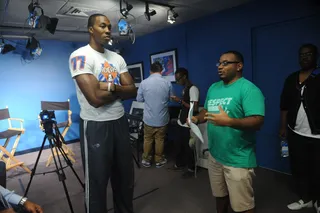 Dwight Howard - A staff member prepped Dwight on what to expect on the show.(Photo: Brad Barket/PictureGroup)