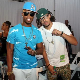 B.o.B &amp; Dee-1&nbsp; - After greeting fans, artists B.o.B and Dee-1 posed for a snap together.&nbsp;(Photo: Frederick M. Brown/Getty Images for BET)