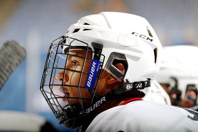 Amateur Career and Awards - At 12, Jones ventured into organized hockey and joined the United States National Team Development Program (NTDP) and played for the Dallas Stars Bantam Major team.  (Photo: Bruce Bennett/Getty Images)
