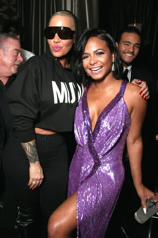 Besties - Christina Milian got glam while Amber Rose kept it casual at the 2016 People's Choice Awards.(Photo: Todd Williamson/Getty Images for DailyMail.com)