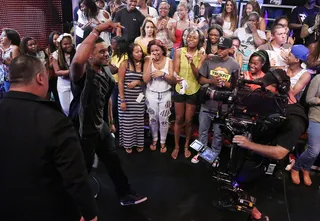 Live Side View - We get a live side view of all the Pooch Hall fans on 106.&nbsp; (Photo:&nbsp; Rob Kim/BET/Getty Images for BET)
