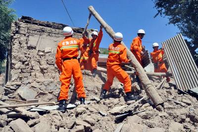 Deadly Earthquake Strikes China - The death toll has climbed to 89 people after an earthquake struck Northwestern China on Monday morning. State media reported 584 injuries and 17 missing people.(Photo: AP Photo/Xinhua, Guo Gang)