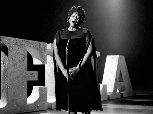Ella Fitgerald - Always paving the way, Ms. Ella took the stage during Halftime Show of Super Bowl VI in New Orleans in 1972— making her the first African American artist to perform on the big show.