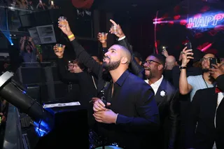 Bearded Brotha - Drake and DJ Irie counted down to the New Year at E11EVEN in Miami.(Photo: Omar Vega)