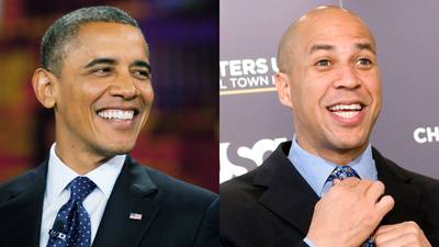 Obama Backs Booker - Obama&nbsp;on Aug. 21 gave his blessing to Newark&nbsp;Mayor Cory Booker's&nbsp;U.S. Senate bid. Booker &quot;has dedicated his life to the work of building hope and opportunity in communities where too little of either existed,&quot; the president said in a statement.  (Photos from left: Allan Tannenbaum-Pool/Getty Images, Kris Connor/Getty Images)