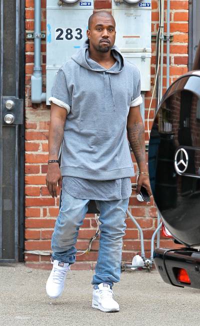Big Papa - New dad Kanye West is spotted shopping for furniture in Beverly Hills sans his girlfriend, Kim Kardashian, and little one, North &quot;Nori&quot; West. &nbsp;(Photo: WENN.com)