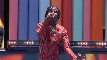Polo G and Lil Tjay perform before the 2019 BET Awards. 