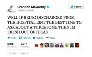 Brandon McCarthy - (Photo: Twitter via Brandon McCarthy)