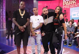 Old School Feel - Hosts Angela Simmons and Bow Wow with Ace Hood and DJ Khaled on 106. (Photo: John Ricard/BET/Getty Images for BET)