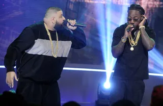 Tag Teaming - Ace Hood and DJ Khaled perform and do it big on 106.&nbsp; (Photo: John Ricard/BET/Getty Images for BET)