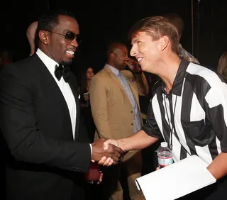 Greetings - Music mogul Sean &quot;Diddy&quot; Combs meets 30 Rock's Jack McBrayer at the 2013 ESPY Awards at Nokia Theatre L.A. Live in Los Angeles. (Photo: Christopher Polk/Getty Images for ESPY)
