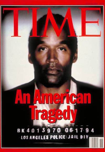 Darker Times - Skin lightening is not always the issue. TIME got into hot water in the court of public opinion for darkening O.J. Simpson's complexion on their cover, rendering him guilty... before he was acquitted of murder.(Photo: TIME Magazine, June 1994)