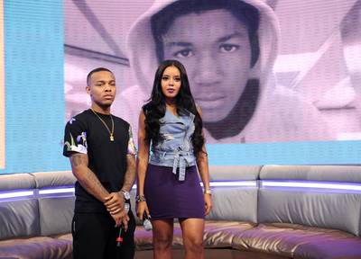 Always Remember - We're making things a bit lighter, but we still remember Trayvon. Here, Angela Simmons and Bow Wow pose before kicking off tonight's show. #106ForTrayvon(Photo: John Ricard/BET/Getty Images for BET)