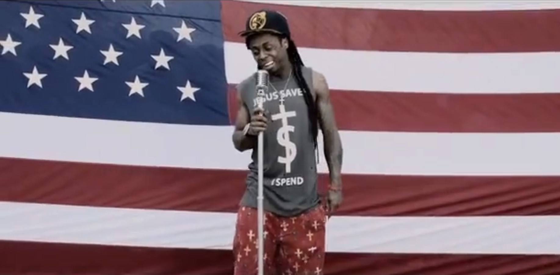 Lil Wayne Pulls Flag Stomping Scene From "God Bless Amerika" Video | News |  BET