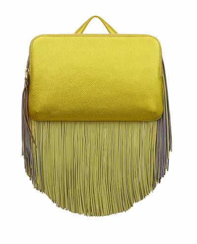 The Volon Bon-bon Metallic Yellow Color Block Clutch ($565) - Put shimmery fringe at your fingertips with this two-toned handled clutch.(Photo: The Volon)