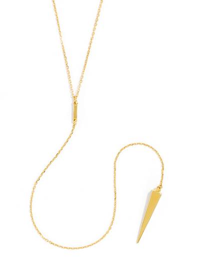 Pyramid Spike Y-Chain ($38)&nbsp; - This sexy lariat necklace would look fantastic with a deep-V dress.&nbsp;(Photo: Baublebar)