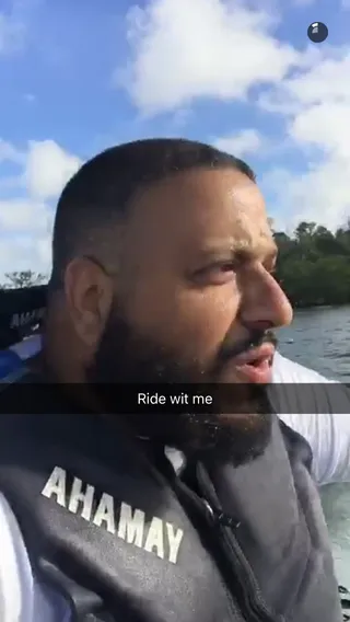 The Journey to Success - DJ Khaled is suffering from success. His whole Snapchat story revolves around his awesome healthy advice, positive words of wisdom about never listening to "they" and of course him watering his flowers and jet-skiing — which is likely the most important part of his day. His Snapchat lifestyle has people obsessed with trying to be more like him.(Photo: DJ Khaled via SnapChat)