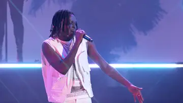 Fireboy DML performs his songs "Playboy" and "Peru" at the BET Awards 2022.