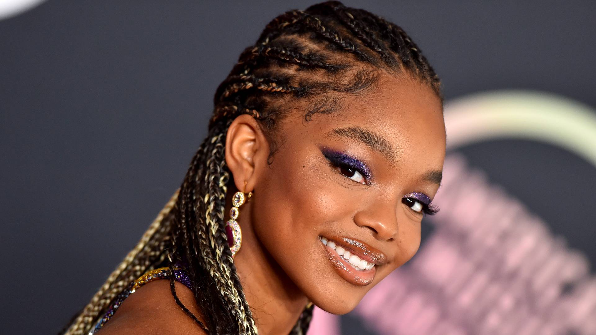 Marsai Martin attends the 2021 American Music Awards at Microsoft Theater on November 21, 2021 in Los Angeles, California. 