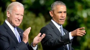 Barack Obama and Joe Biden on BET Buzz 2020.
