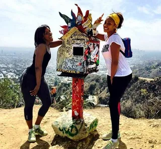 LaLa Anthony @LaLa - Take your workout outside, like LaLa. She hits popular Hollywood hiking trail Runyon Canyon with a friend.  (Photo: Lala via Instagram)