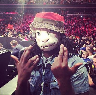 Wale vs. the Twitter Heckler - Wale&nbsp;will beef so hard on Twitter, he'll shut down his account, but recently, he was pushed in another direction. After being heckled on Twitter while at WWE Monday Night Raw in D.C. this week, the Maybach Music Group rapper had had enough and&nbsp;confronted the taunting tweeter.&nbsp;(Photo: Wale via Instagram)