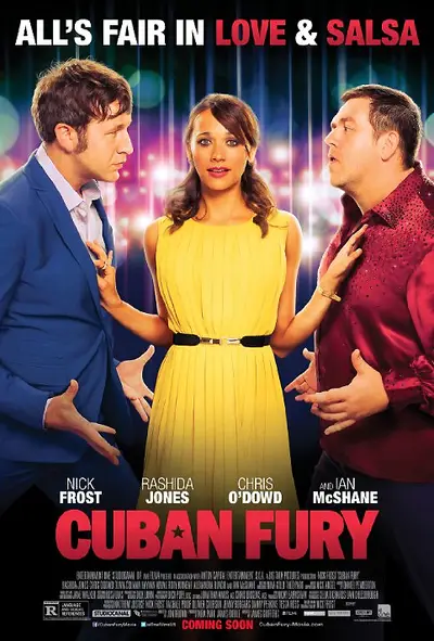 Cuban Fury: April 11 - Rashida Jones plays the American boss of a self-pitying, down-and-out former child salsa star (Nick Frost), who has lost his way. But thankfully Jones also has a passion for salsa and, with the help of his family and friends, she helps him unleash his inner dance beast.(Photo: Big Talk Productions)