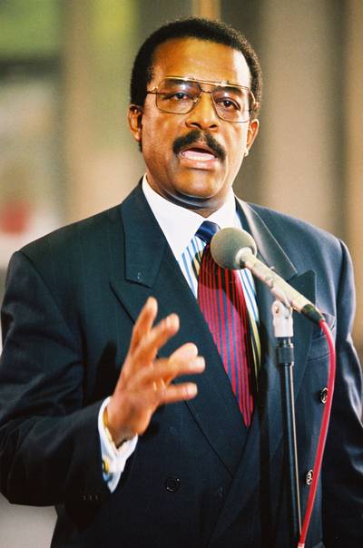 Johnnie Cochran - Johnnie Cochran led the defense, a.k.a. &quot;dream&quot; team, for Simpson's infamous trial. During the case, Simpson was told to try on bloody gloves that police say were found near his home in Brentwood, Los Angeles. Cochran famously said, &quot;If it doesn't fit, you must acquit.&quot; He led a defense team that included Robert Shapiro, Alan Dershowtiz, Robert Kardashian, Gerald Uelmen and Carl E. Douglas. Cochran died in March 2005.    (Photo: Lee Celano/WireImage)