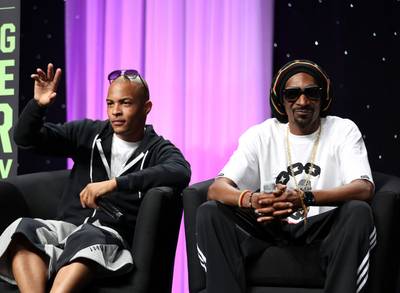 No Guns Allowed: Snoop &amp; T.I. - T.I. and Snoop Dogg kept it real when they talked about gun violence and the culture of hip hop, as well as the changing landscape of violence today.&nbsp;(Photo: Chelsea Lauren/Getty Images for BET)