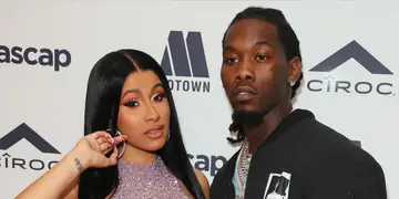 Cardi B and Offset on BET Buzz 2020.