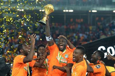 Ivory Coast Beats Ghana to Win African Cup - On Sunday, Ivory Coast won its first African Cup tournament since 1992, after goalkeeper Boubacar Barry blocked a penalty and then later scored the winning shot. Ivory Coast beat Ghana after a 9-8 shootout. &quot;When sometimes you win with your club, it's quite amazing,&quot; Ivorian player Yaya Toure, who also scored a penalty shot, told AP. &quot;But with your country, it's unbelievable.&quot;(Photo: KHALED DESOUKI/AFP/Getty Images)